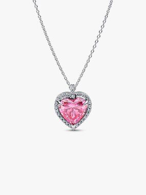 Pandora Pink Halo Heart Collier Necklace